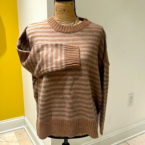 NWT Lumiere brown striped sweater